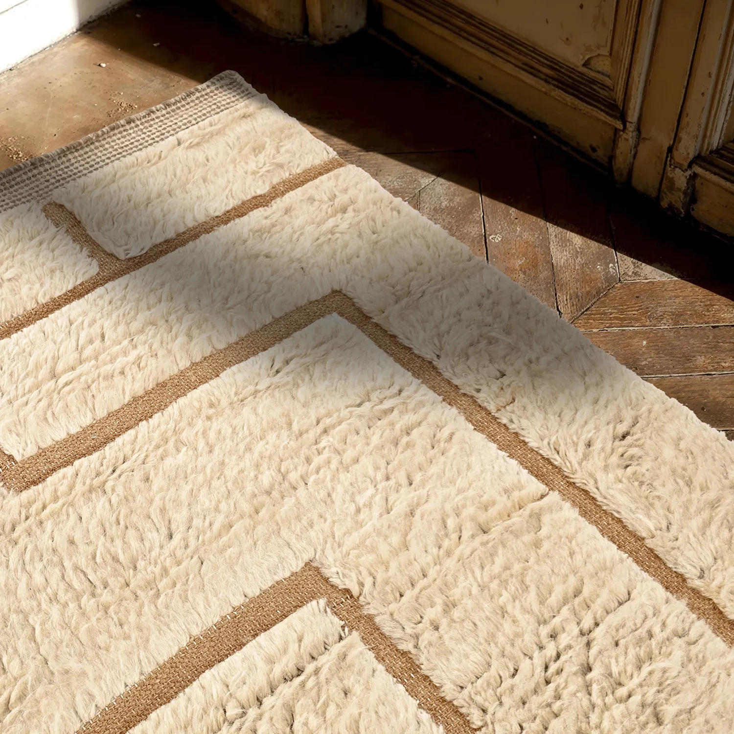 Ryijymatot - Kiberg Hand Woven Wool Shaggy (kerma)