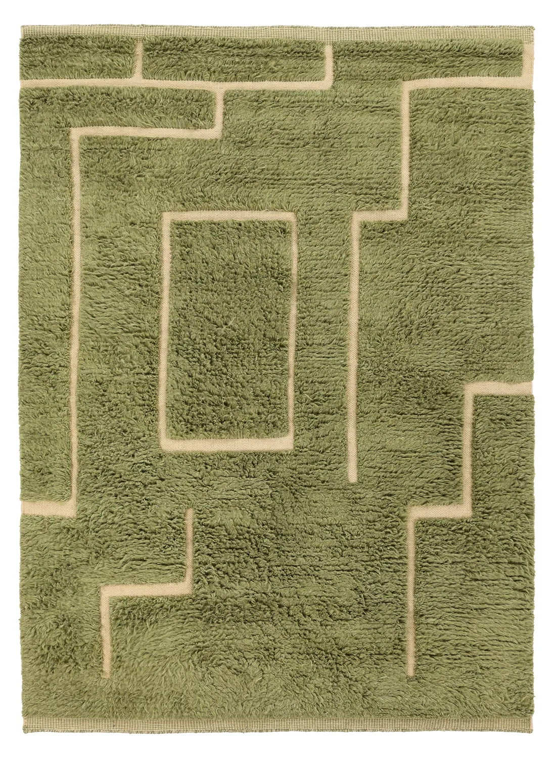 Ryijymatot - Kiberg Hand Woven Wool Shaggy (vihreä)