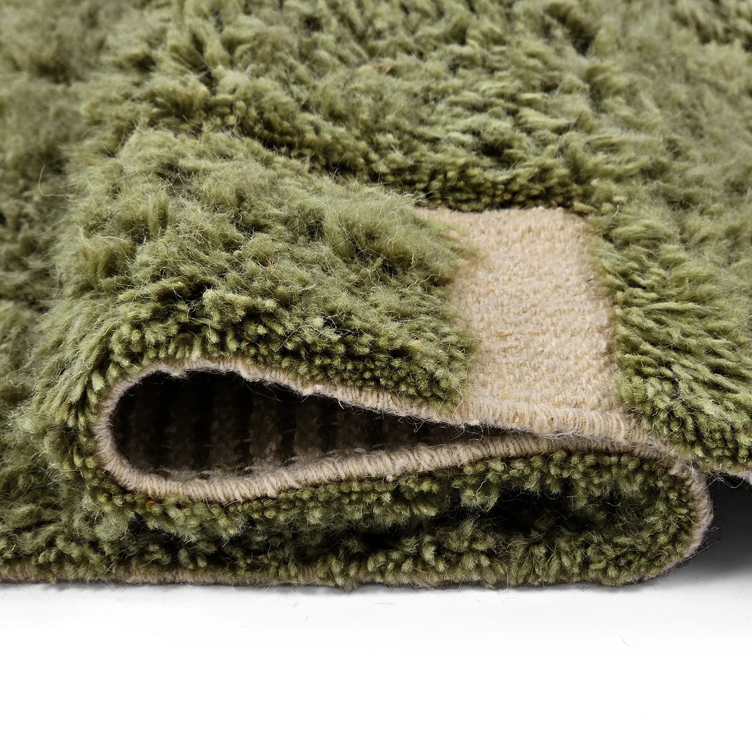 Ryijymatot - Kiberg Hand Woven Wool Shaggy (vihreä)