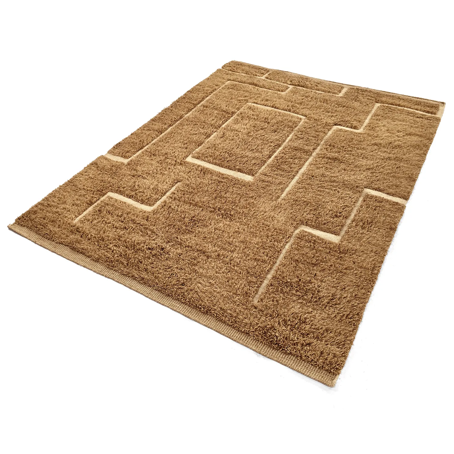 Ryijymatot - Kiberg Hand Woven Wool Shaggy (beige)
