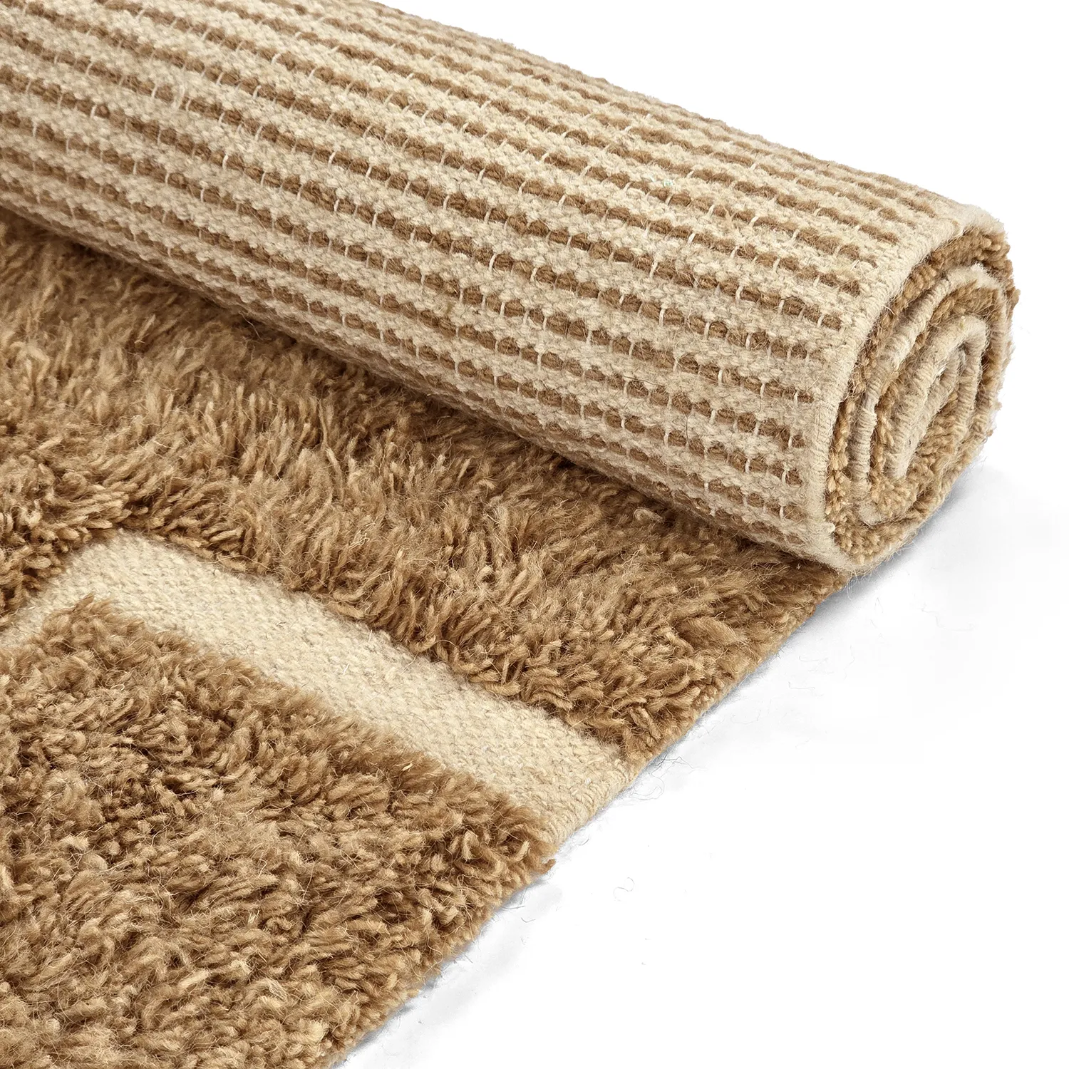Ryijymatot - Kiberg Hand Woven Wool Shaggy (beige)