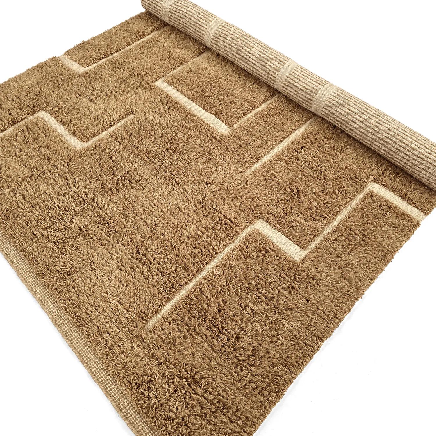 Ryijymatot - Kiberg Hand Woven Wool Shaggy (beige)