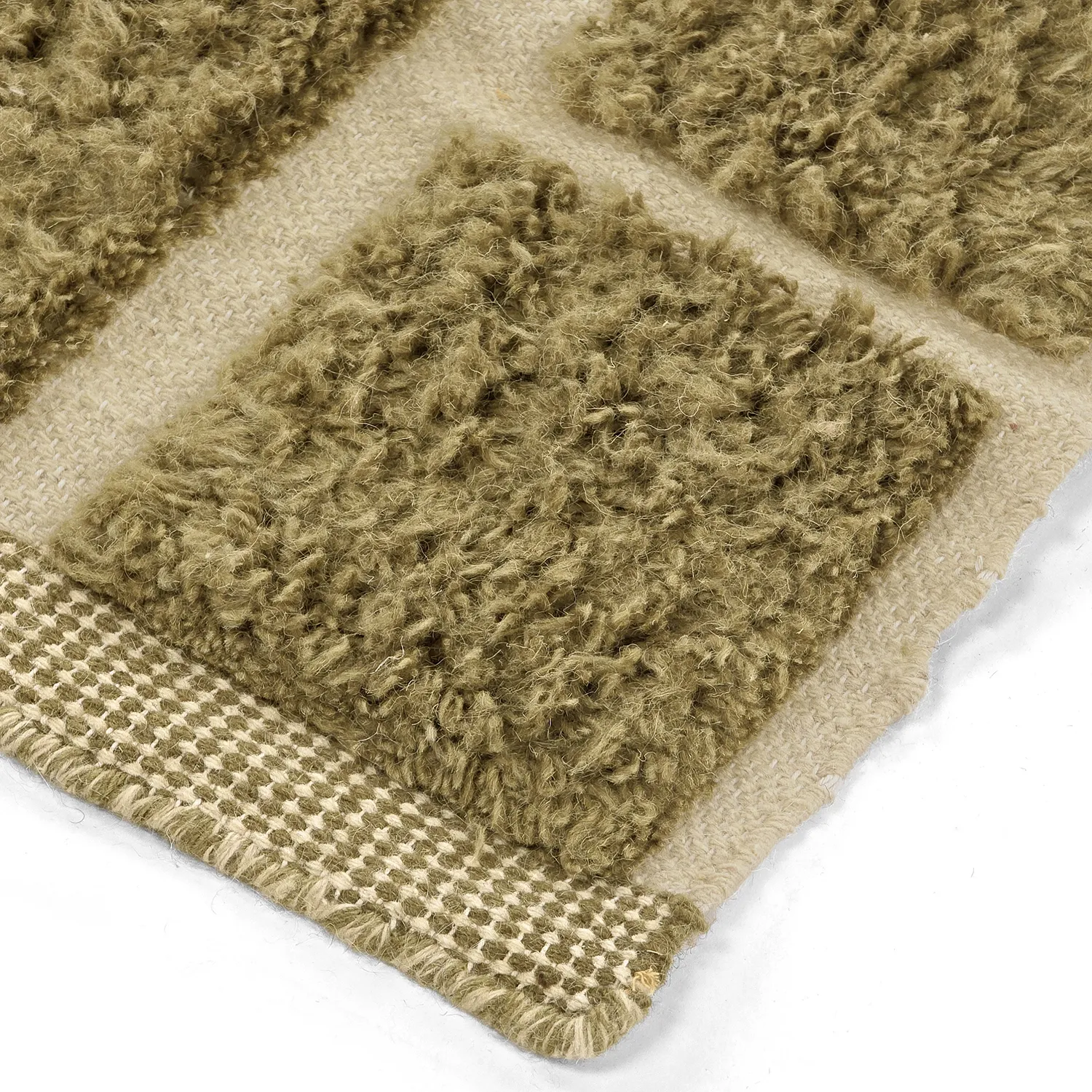 Ryijymatot - Leknes Hand Woven Wool Shaggy (vihreä)