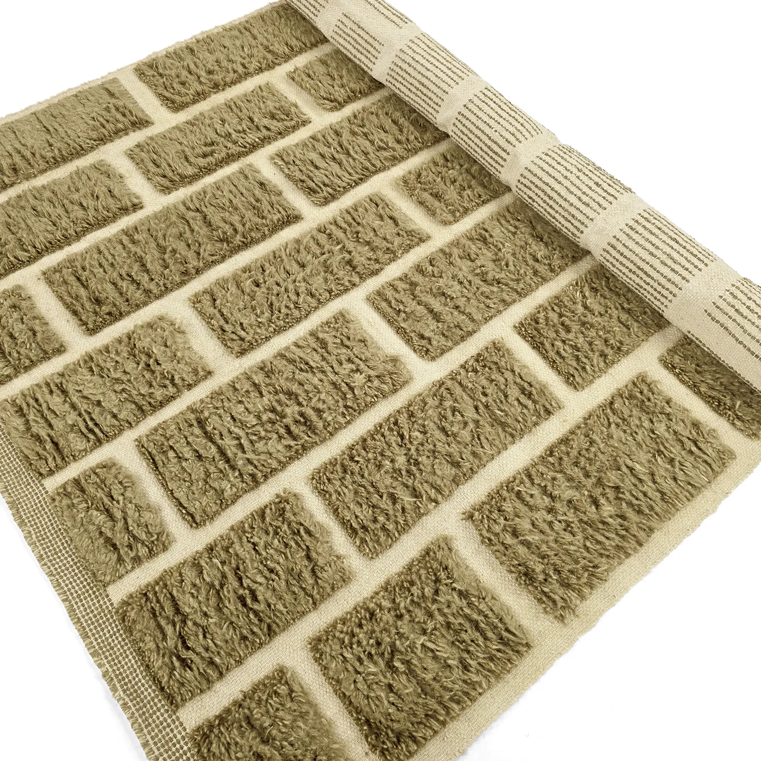 Ryijymatot - Leknes Hand Woven Wool Shaggy (vihreä)