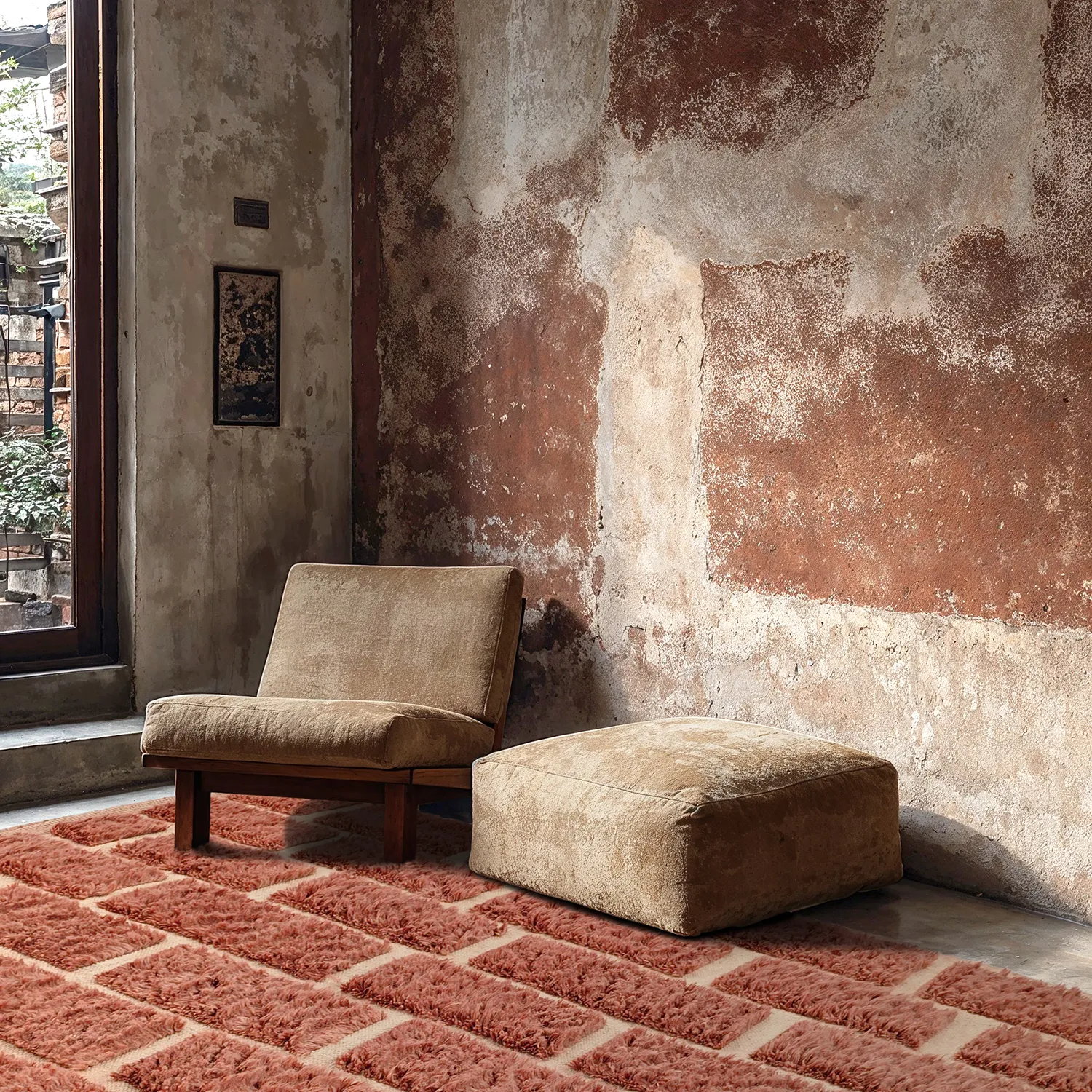 Ryijymatot - Leknes Hand Woven Wool Shaggy (terrakotta)