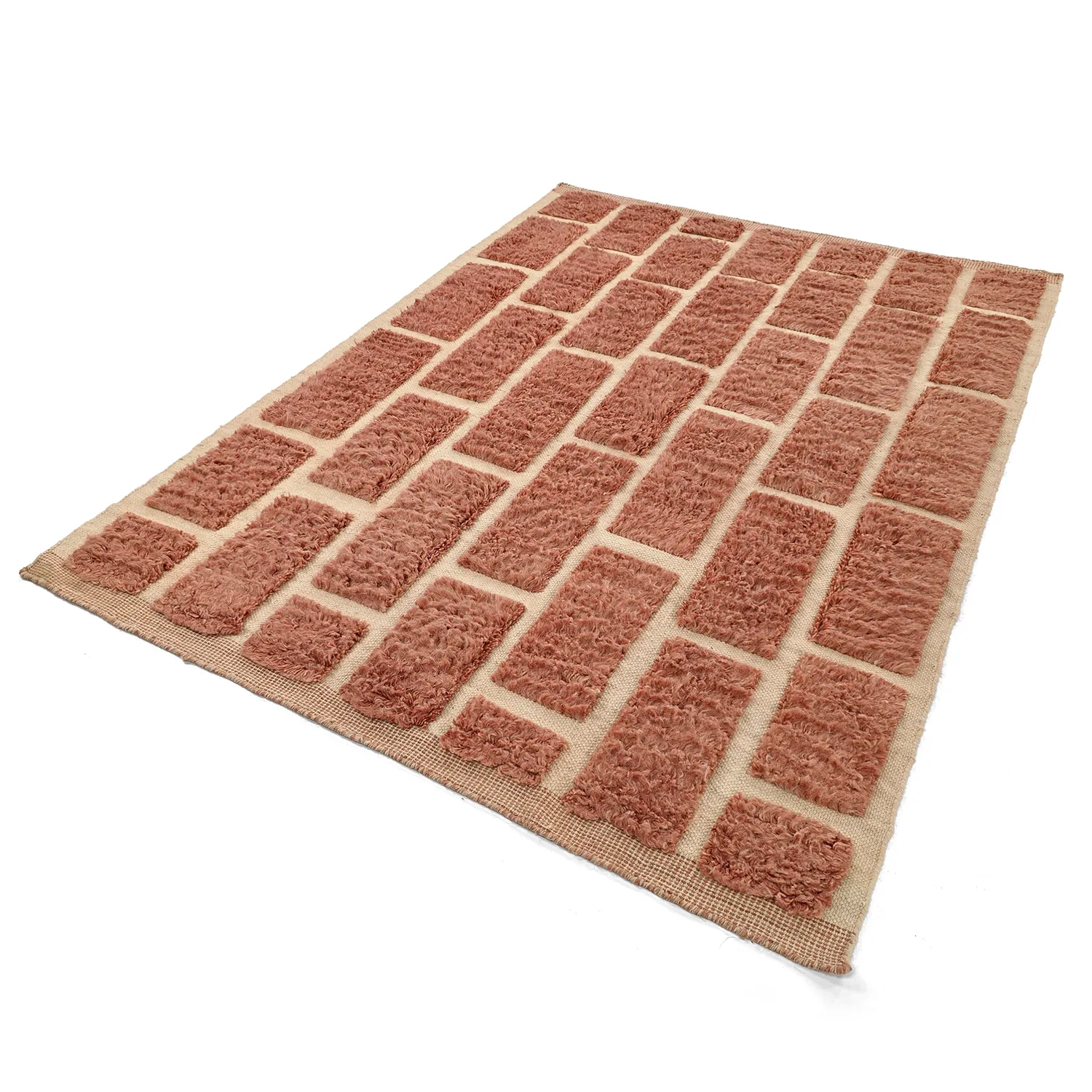 Ryijymatot - Leknes Hand Woven Wool Shaggy (terrakotta)