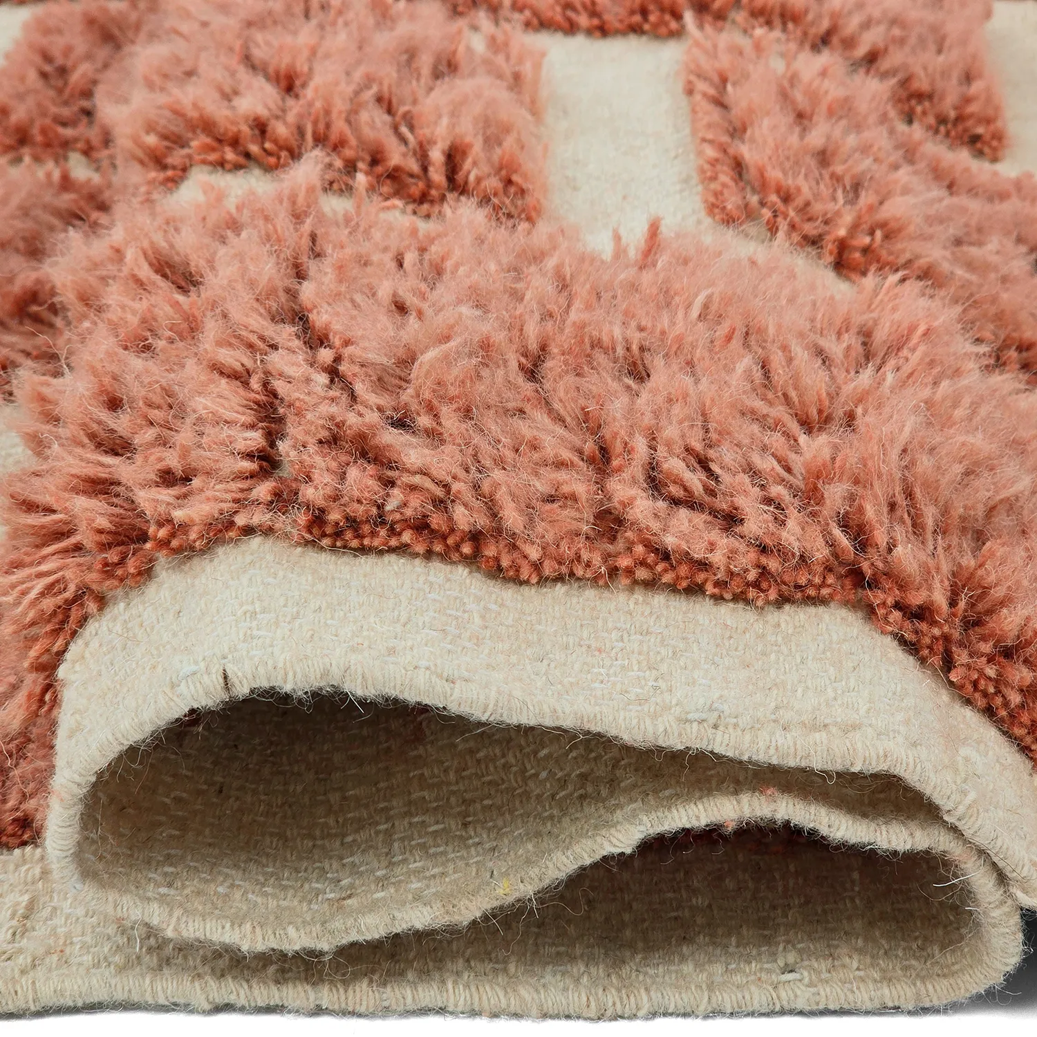 Ryijymatot - Leknes Hand Woven Wool Shaggy (terrakotta)