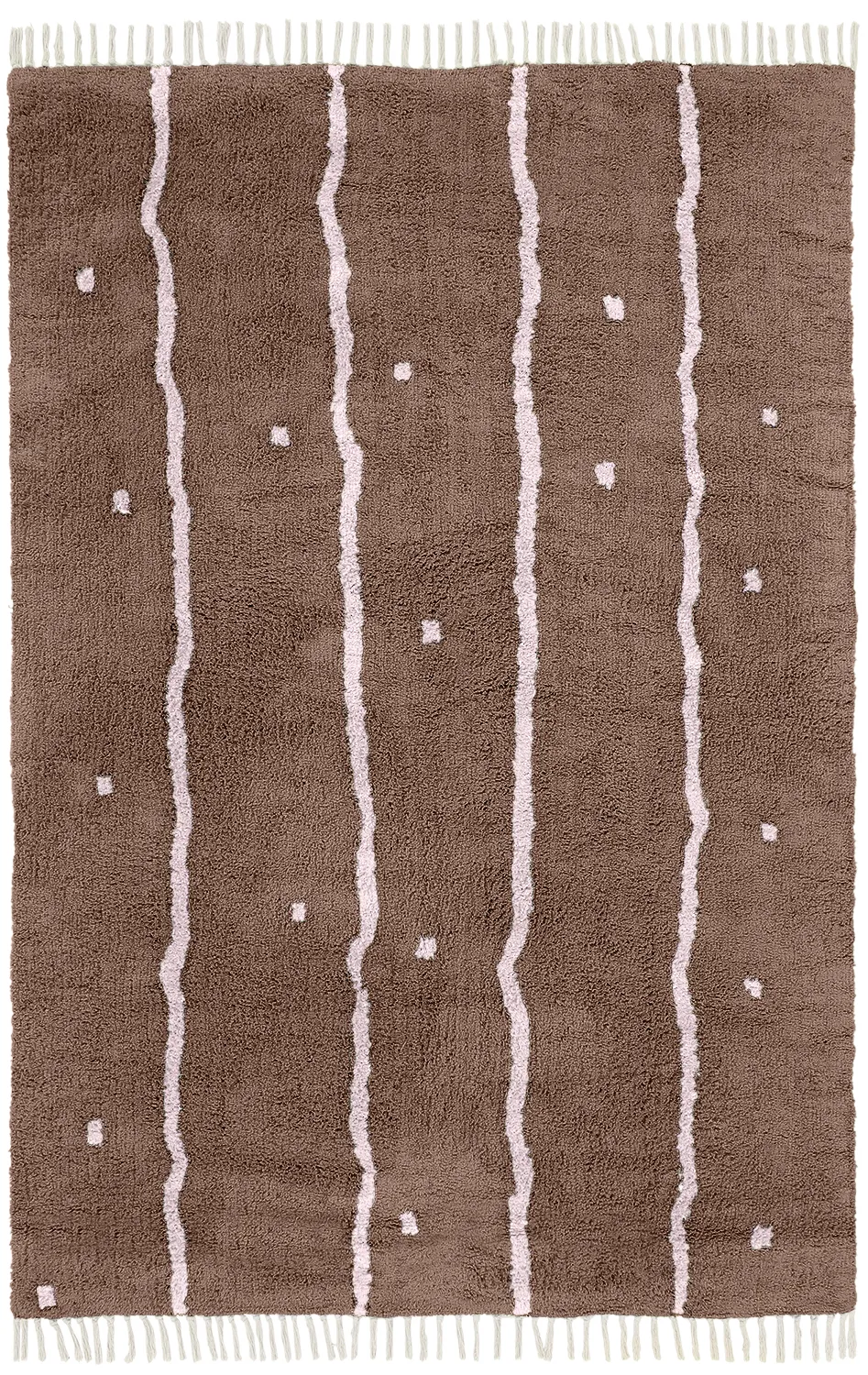Ryijymatot - Leora Natural Cotton Shaggy (ruskea/violetti)
