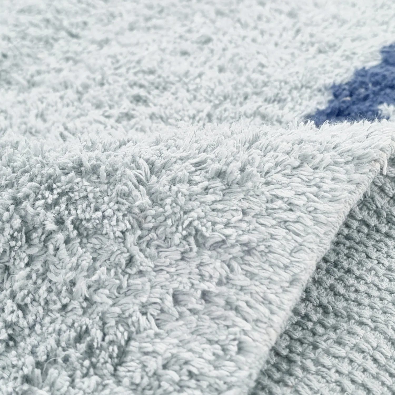 Ryijymatot - Leora Natural Cotton Shaggy (harmaa/sininen)