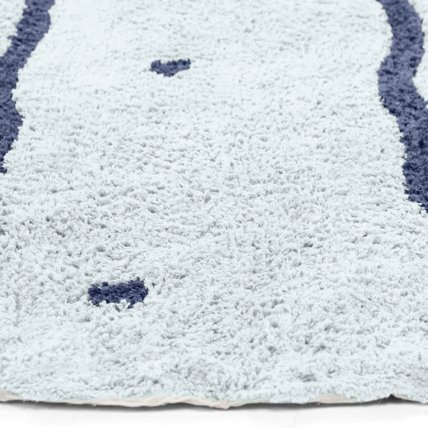 Pyöreät matot - Leora Natural Cotton Shaggy (harmaa/sininen)