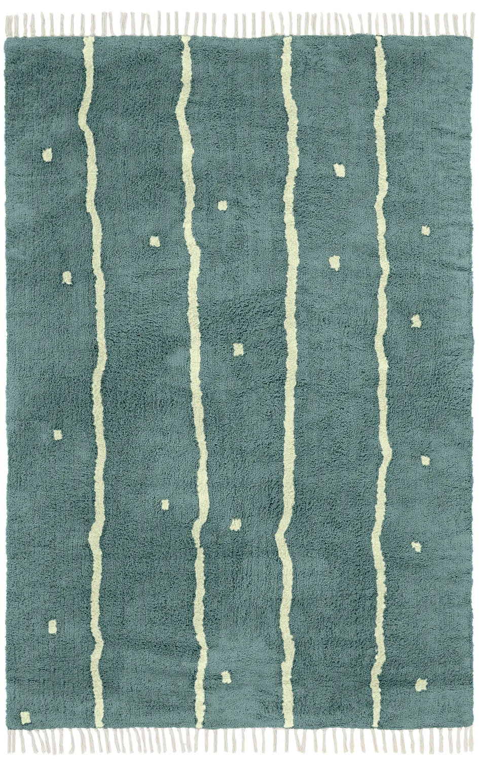 Ryijymatot - Leora Natural Cotton Shaggy (vihreä)