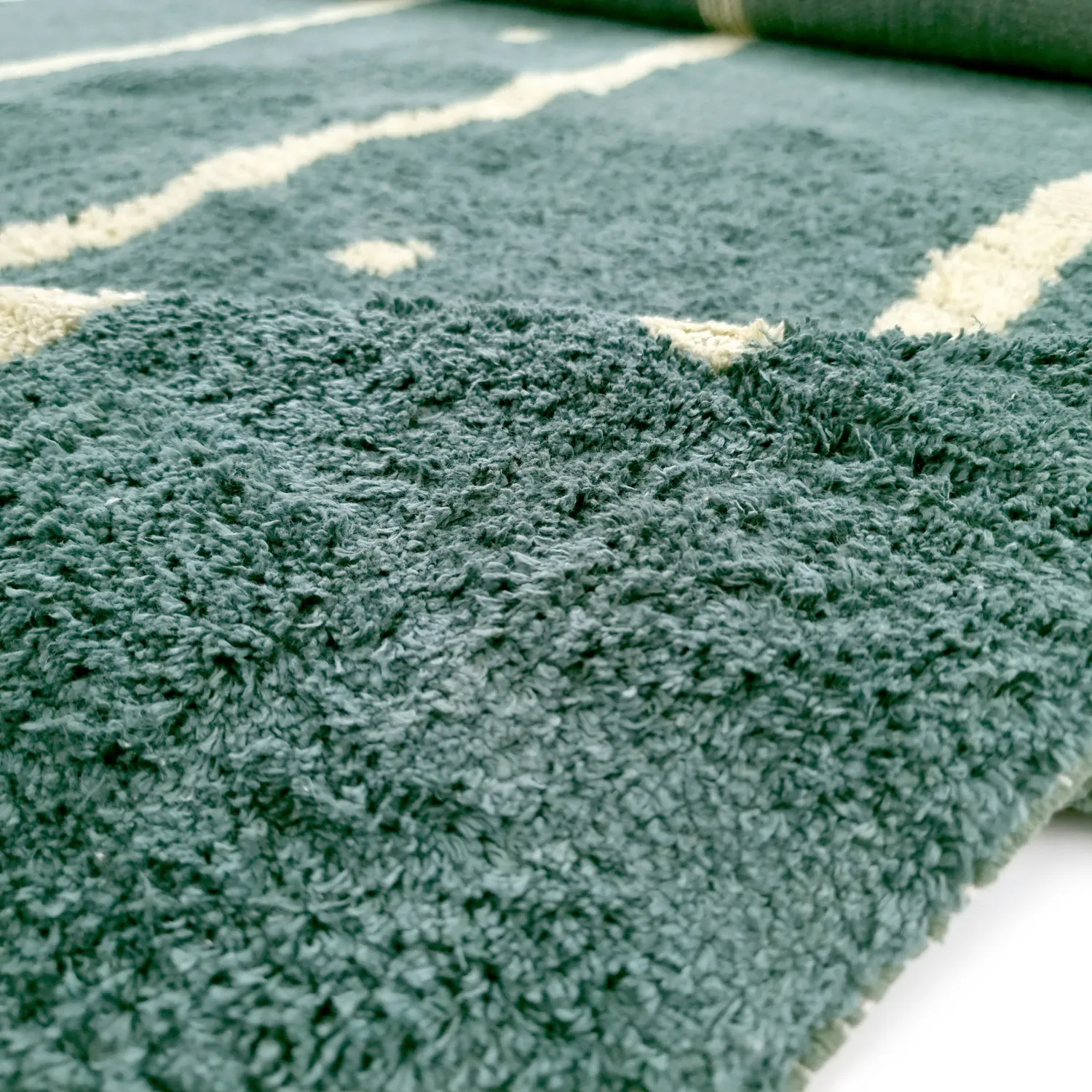 Ryijymatot - Leora Natural Cotton Shaggy (vihreä)