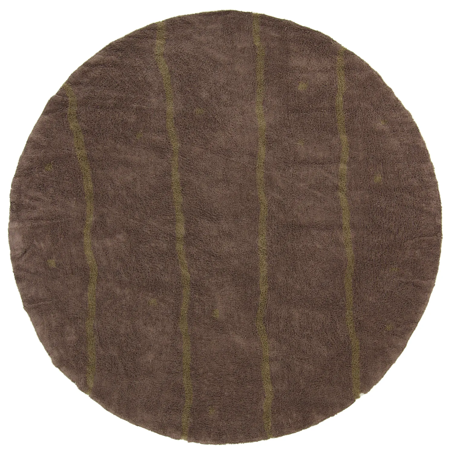 Pyöreät matot - Leora Natural Cotton Shaggy (ruskea/oliivi)
