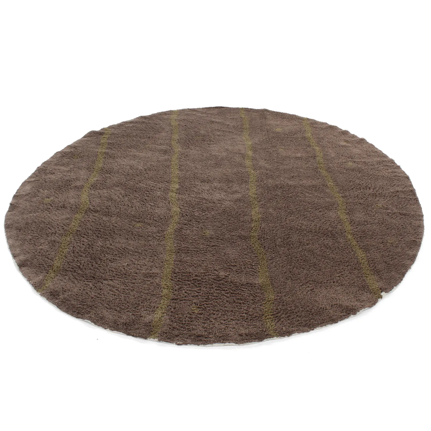 Pyöreät matot - Leora Natural Cotton Shaggy (ruskea/oliivi)