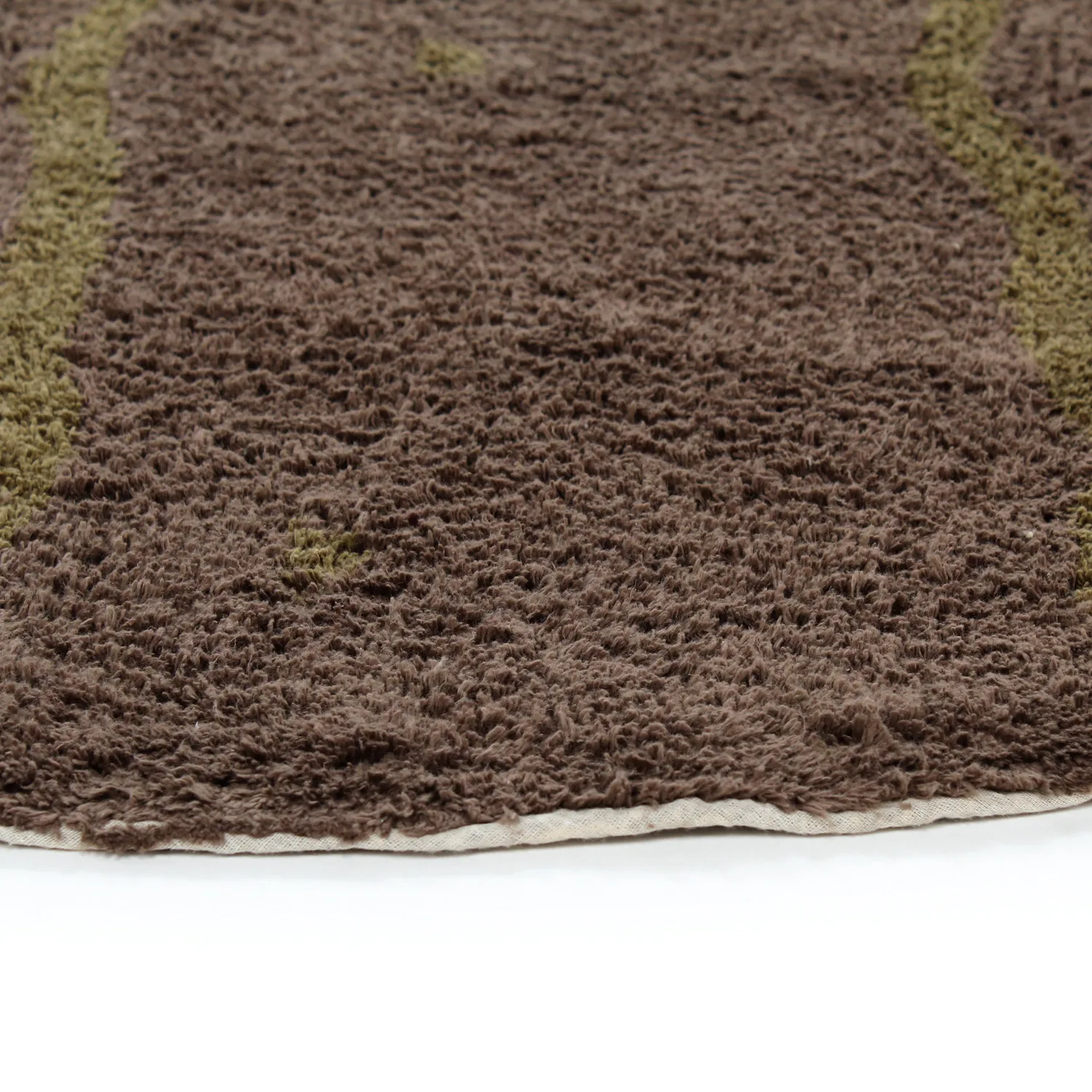 Pyöreät matot - Leora Natural Cotton Shaggy (ruskea/oliivi)