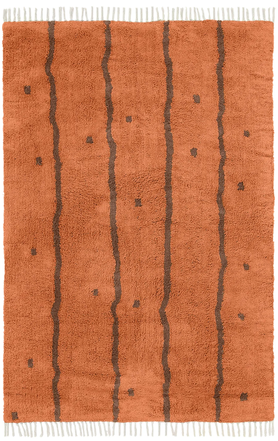 Ryijymatot - Leora Natural Cotton Shaggy (oranssi/ruskea)