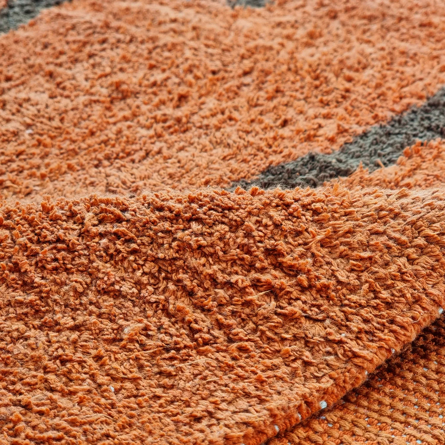 Pyöreät matot - Leora Natural Cotton Shaggy (oranssi/ruskea)