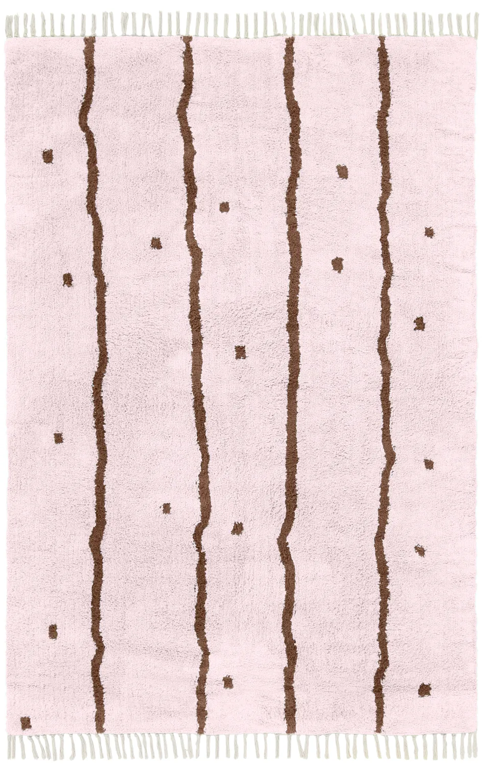 Ryijymatot - Leora Natural Cotton Shaggy (pinkki/ruskea)