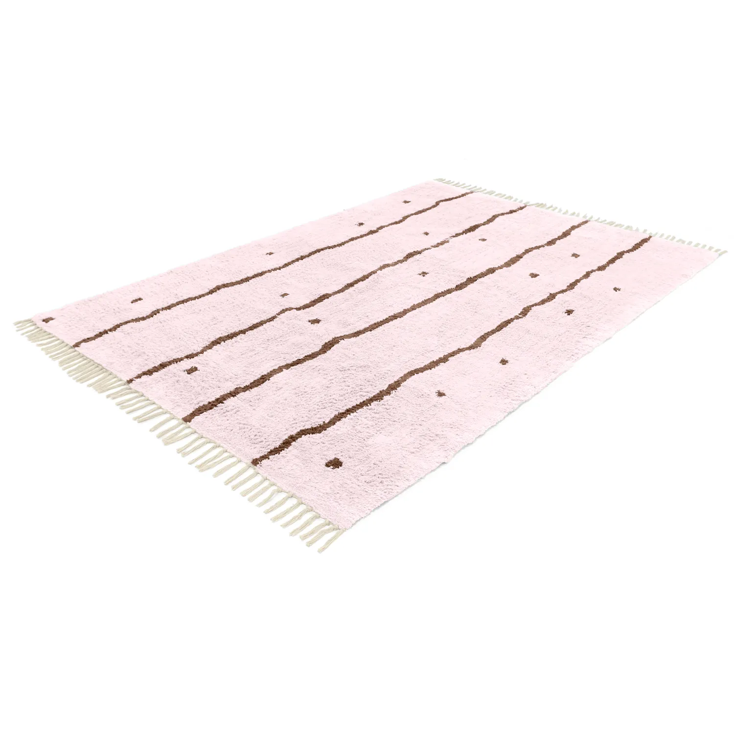Ryijymatot - Leora Natural Cotton Shaggy (pinkki/ruskea)