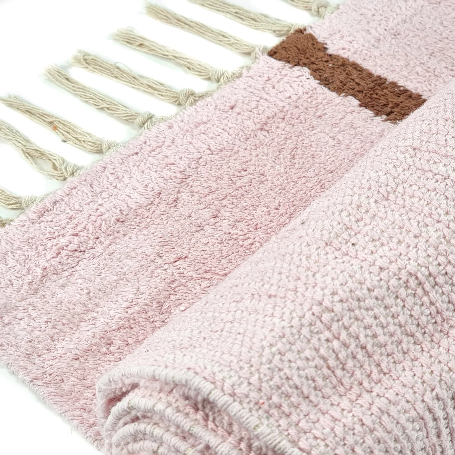 Ryijymatot - Leora Natural Cotton Shaggy (pinkki/ruskea)