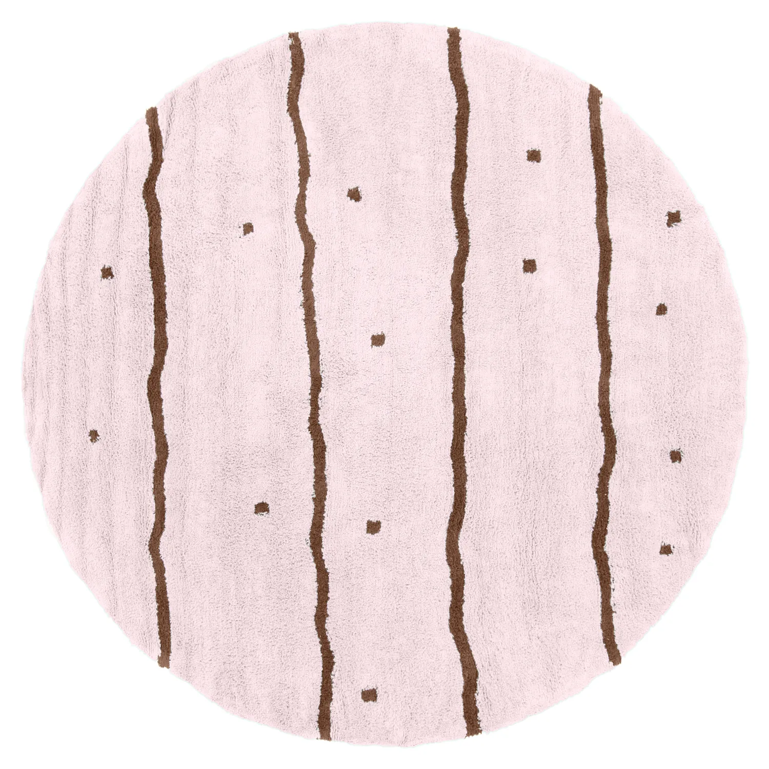 Pyöreät matot - Leora Natural Cotton Shaggy (pinkki/ruskea)