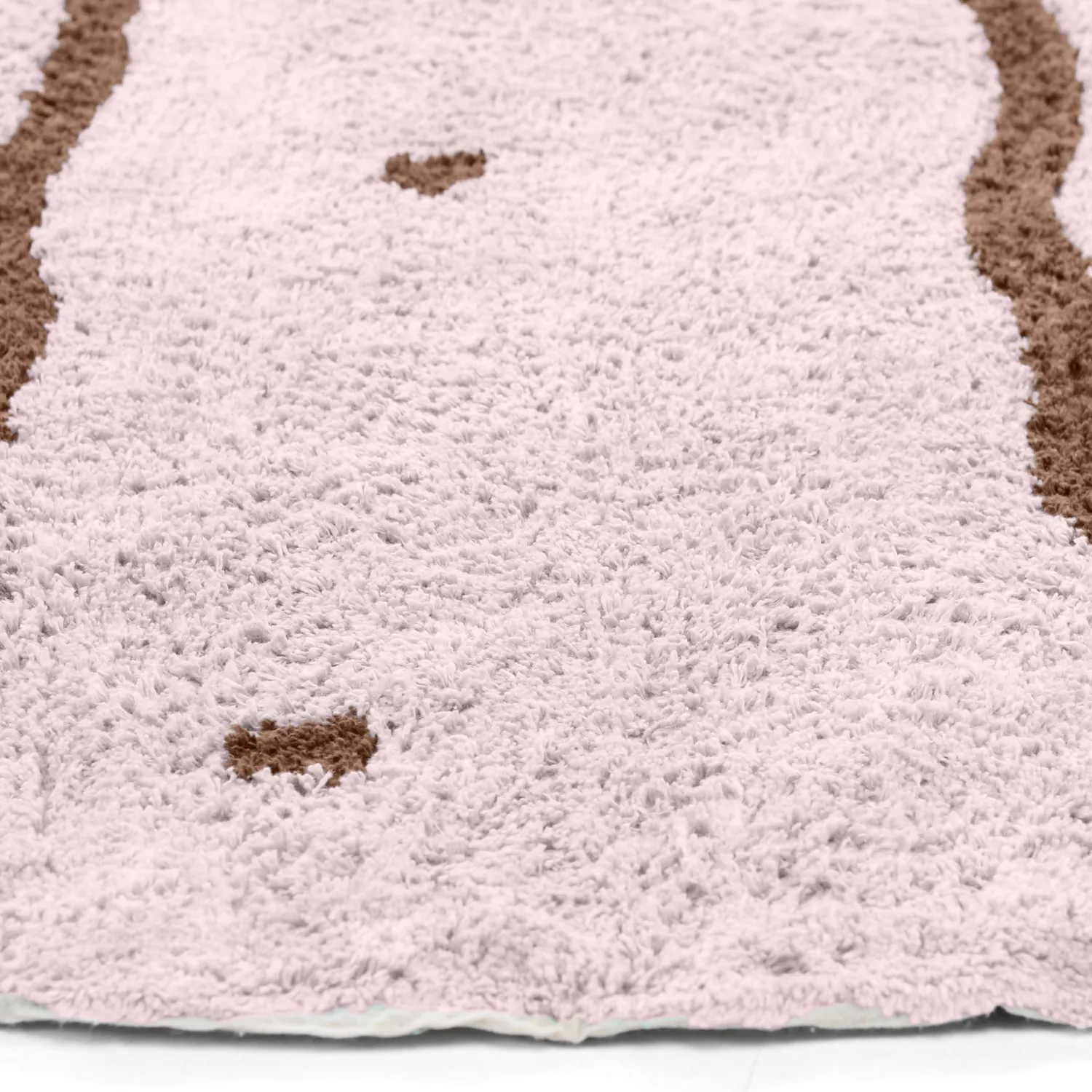 Pyöreät matot - Leora Natural Cotton Shaggy (pinkki/ruskea)