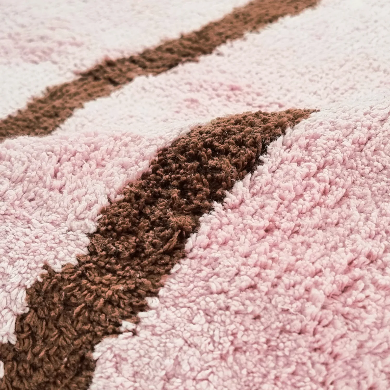 Pyöreät matot - Leora Natural Cotton Shaggy (pinkki/ruskea)