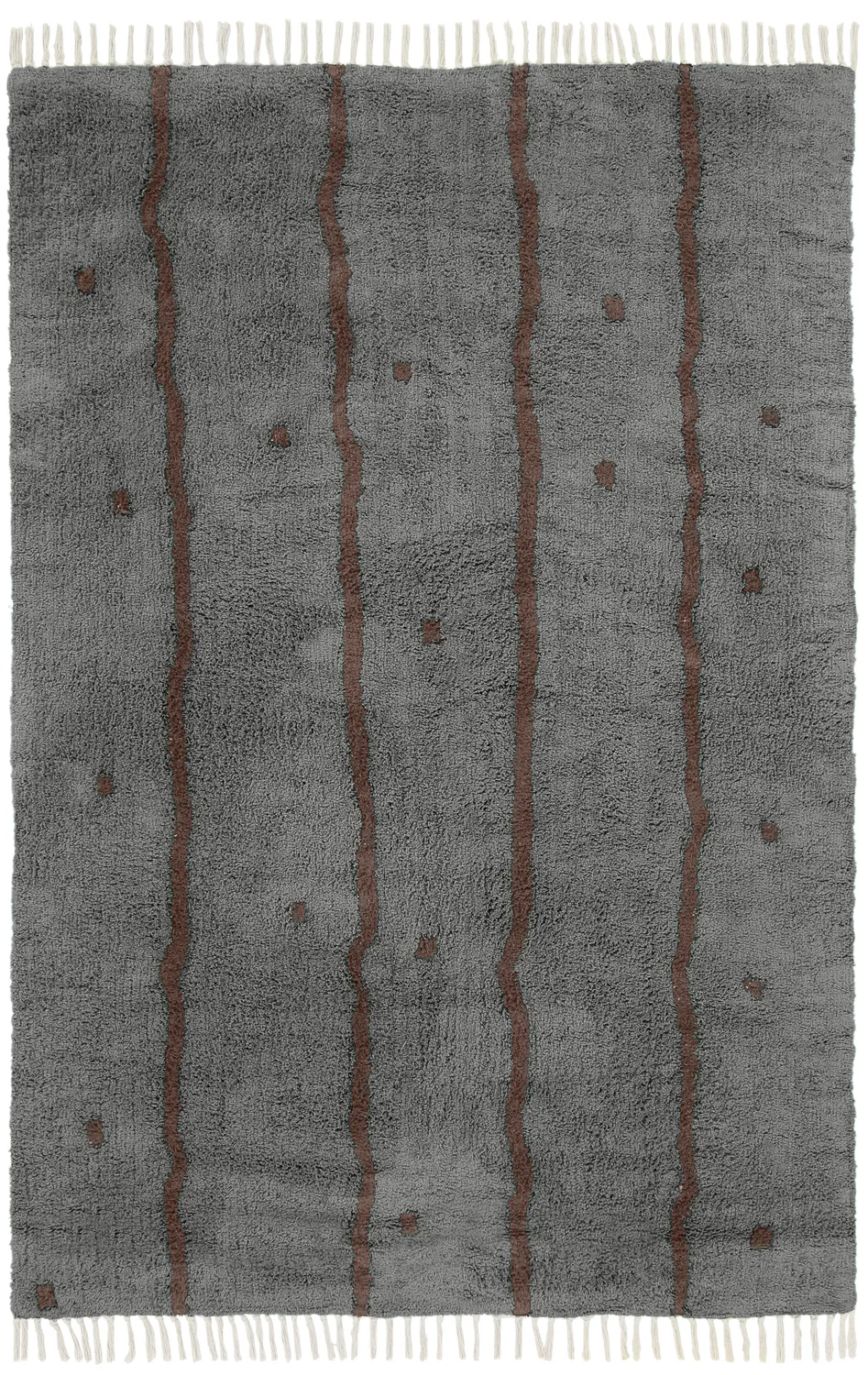 Ryijymatot - Leora Natural Cotton Shaggy (musta/ruskea)