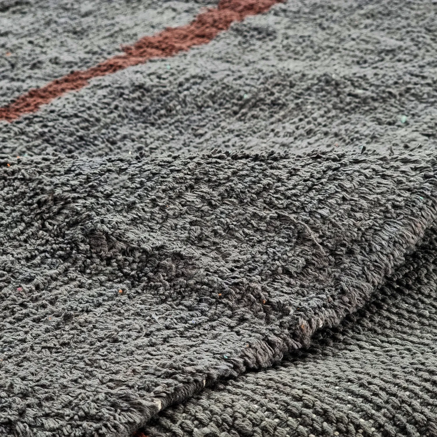 Pyöreät matot - Leora Natural Cotton Shaggy (musta/ruskea)