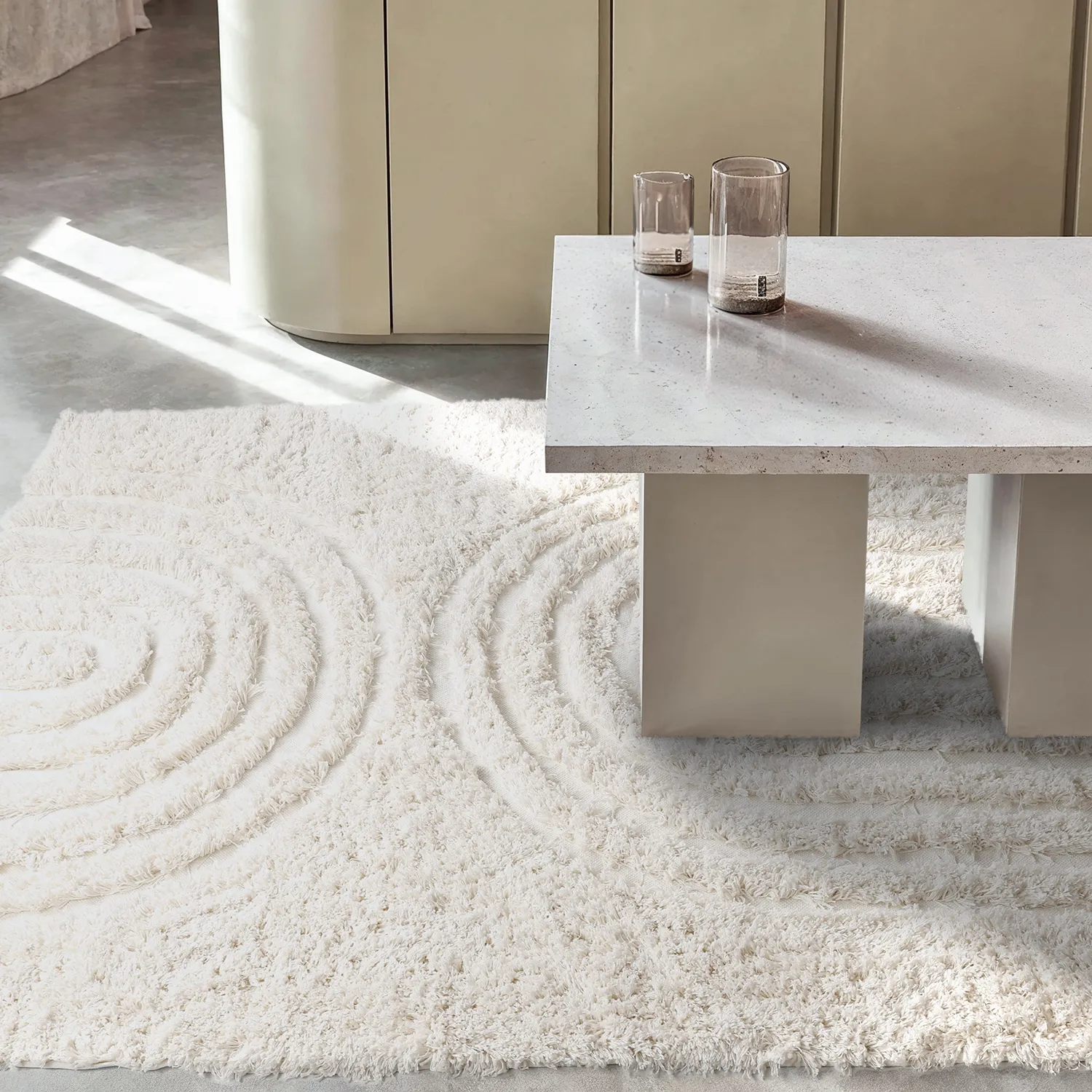Ryijymatot - Lindos Natural Cotton Shaggy (valkoinen)