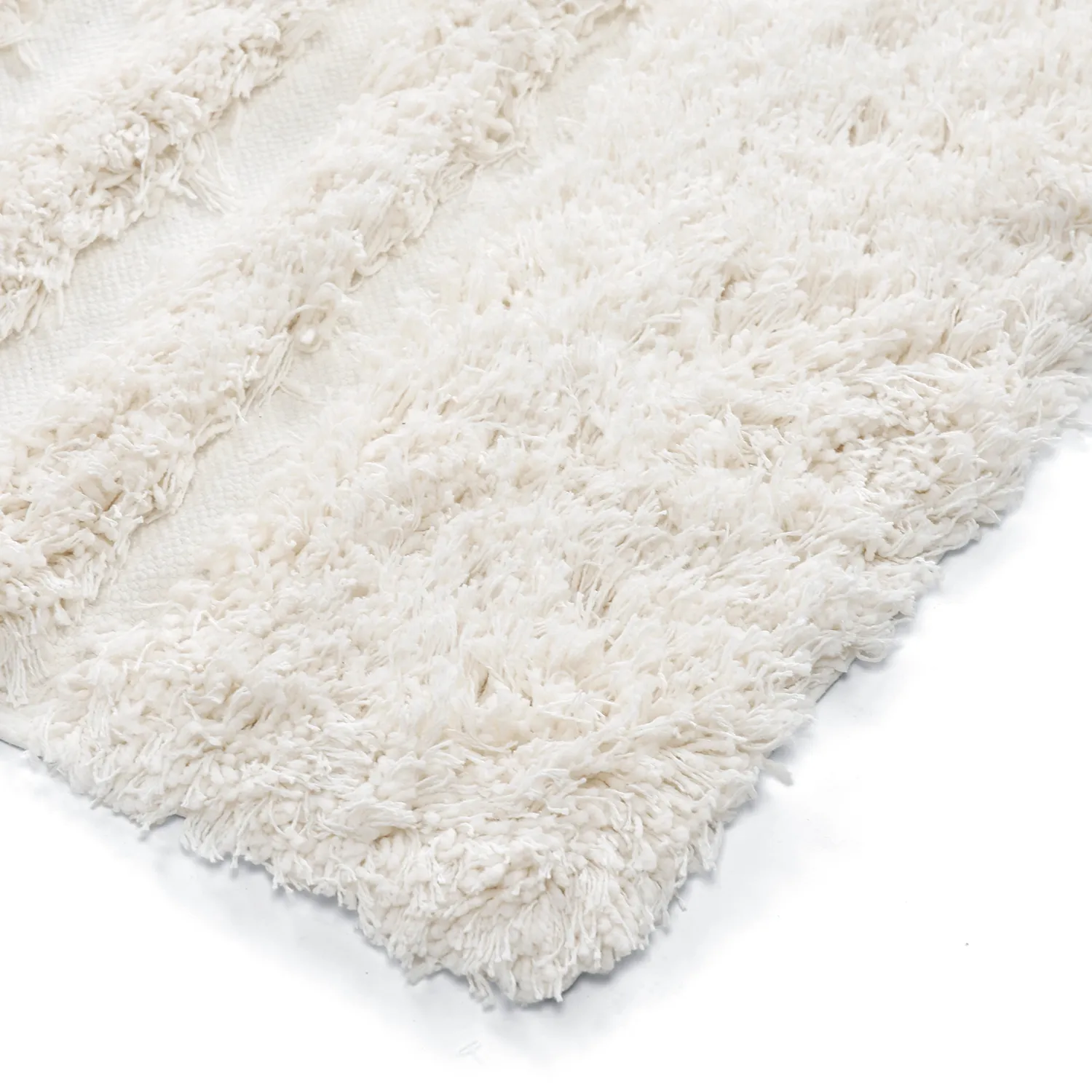 Ryijymatot - Lindos Natural Cotton Shaggy (valkoinen)