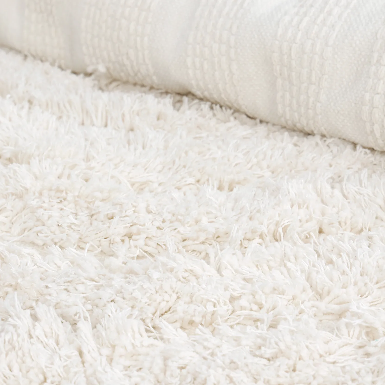 Ryijymatot - Lindos Natural Cotton Shaggy (valkoinen)
