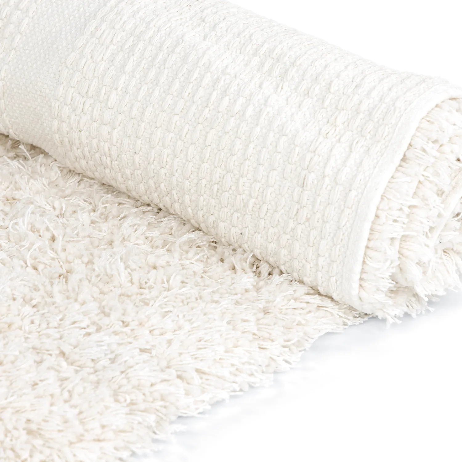 Ryijymatot - Lindos Natural Cotton Shaggy (valkoinen)