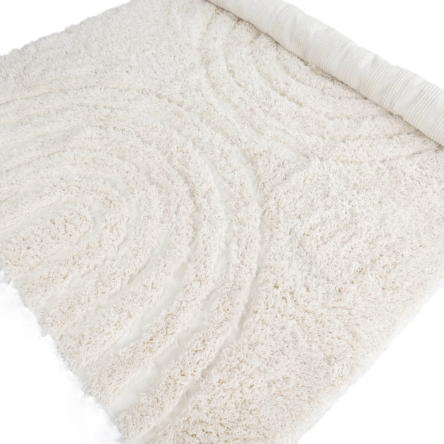 Ryijymatot - Lindos Natural Cotton Shaggy (valkoinen)