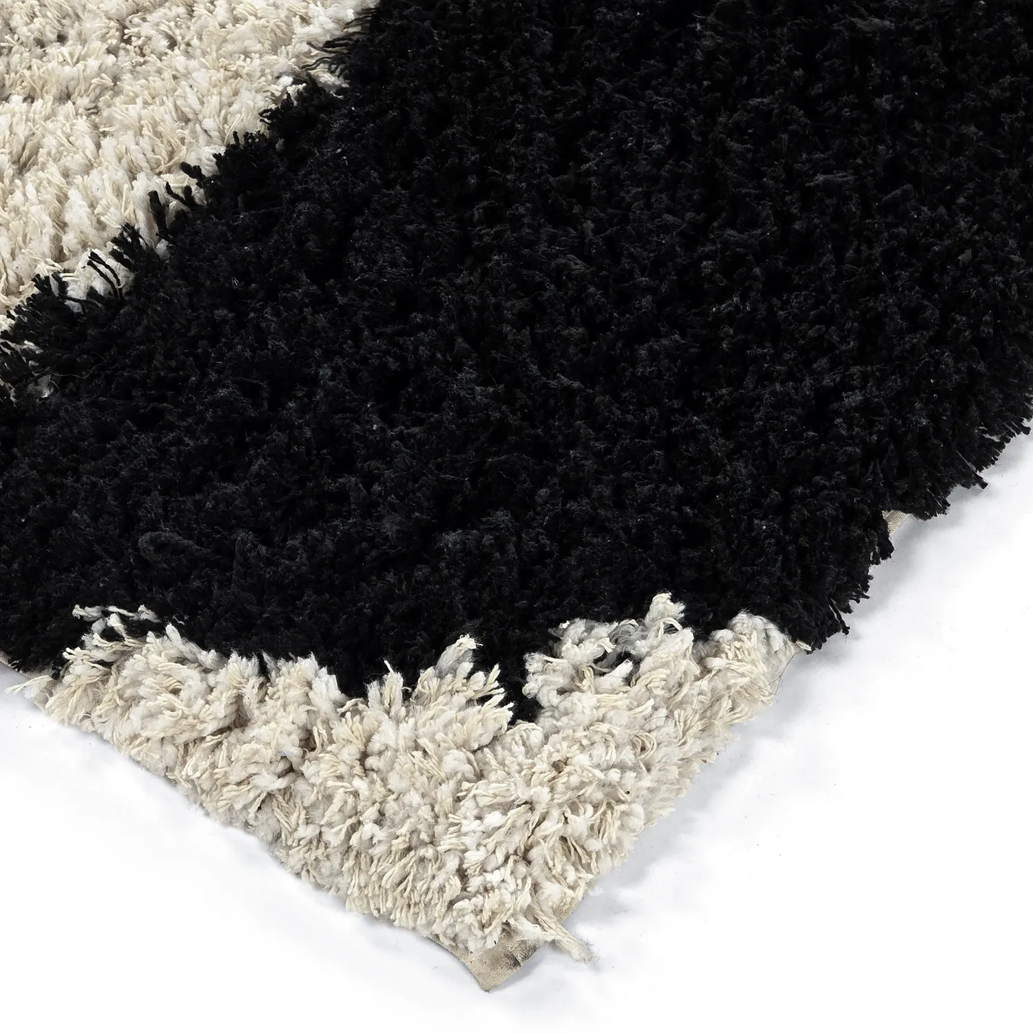 Ryijymatot - Marvao Natural Cotton Shaggy (luonnonvalkoinen/musta)