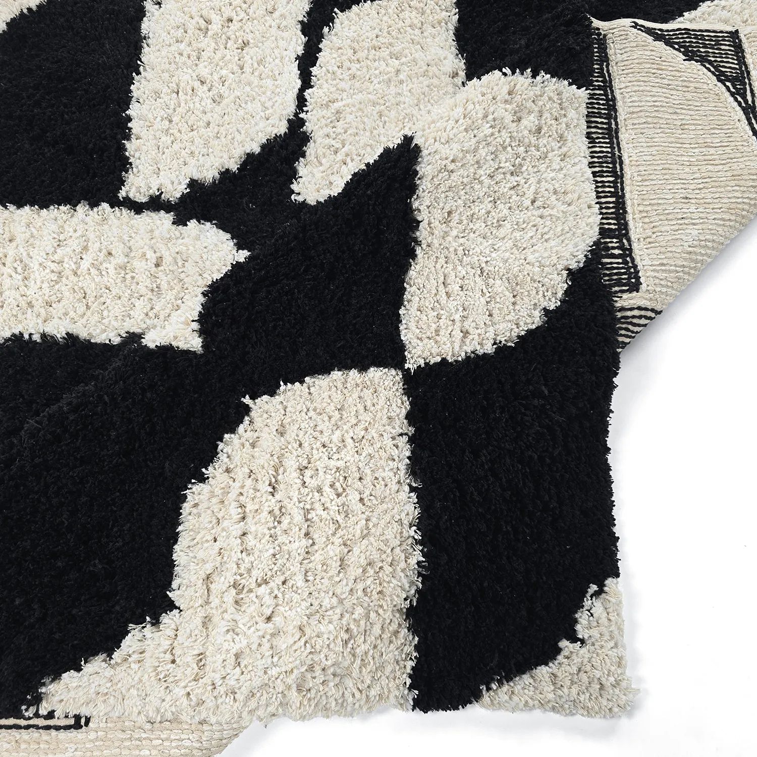 Ryijymatot - Marvao Natural Cotton Shaggy (luonnonvalkoinen/musta)