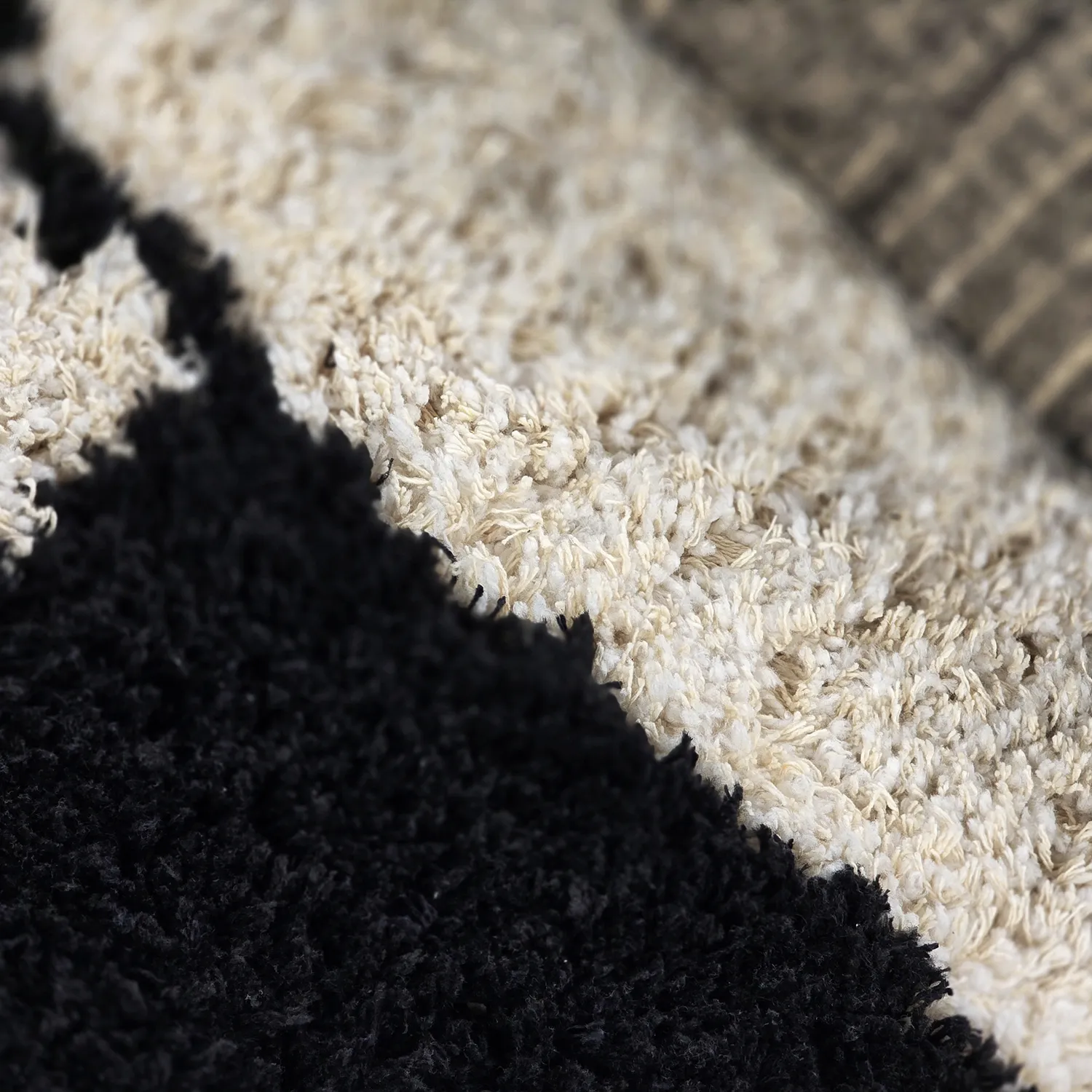 Ryijymatot - Marvao Natural Cotton Shaggy (luonnonvalkoinen/musta)
