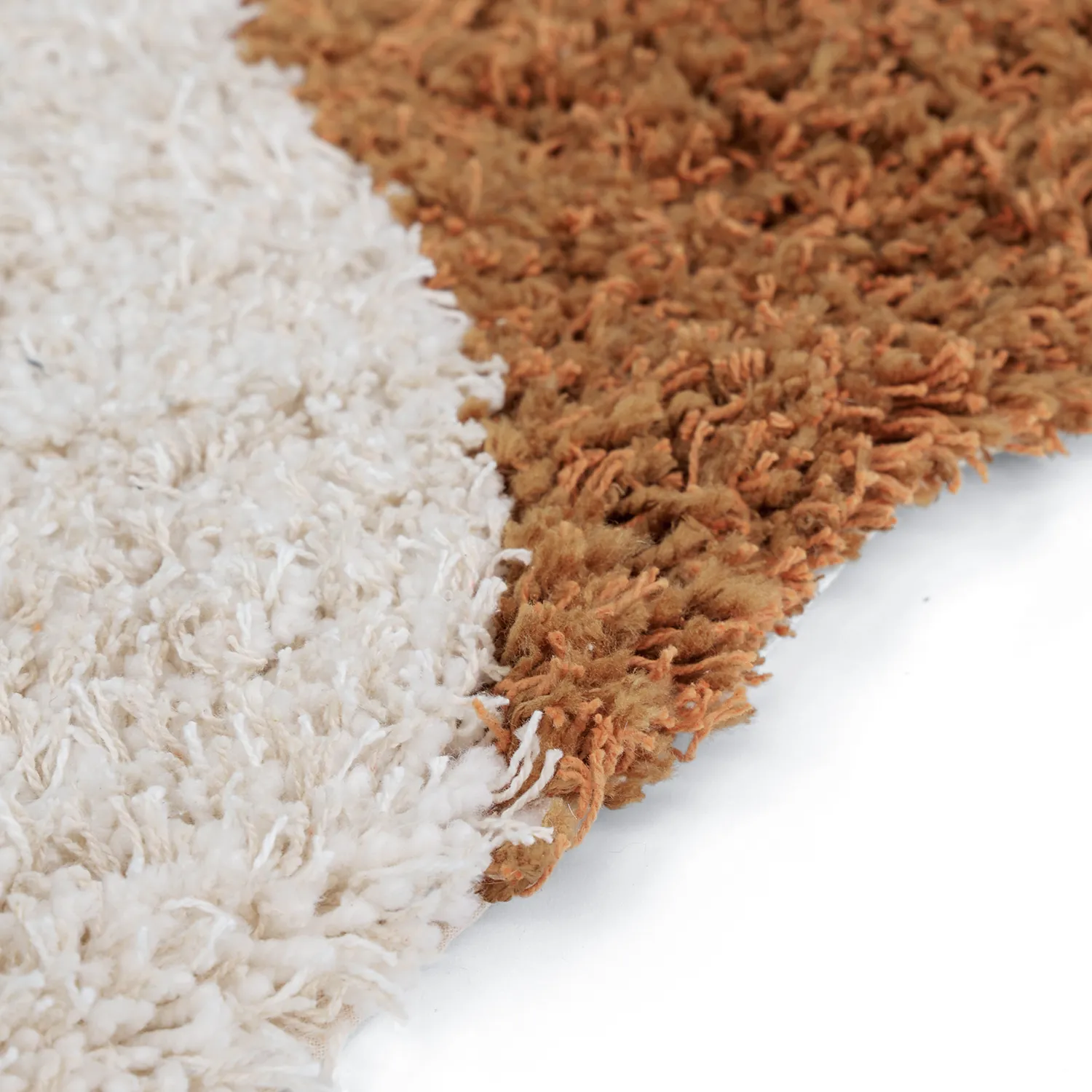 Ryijymatot - Kalymnos Natural Cotton Shaggy (luonnonvalkoinen/okra)