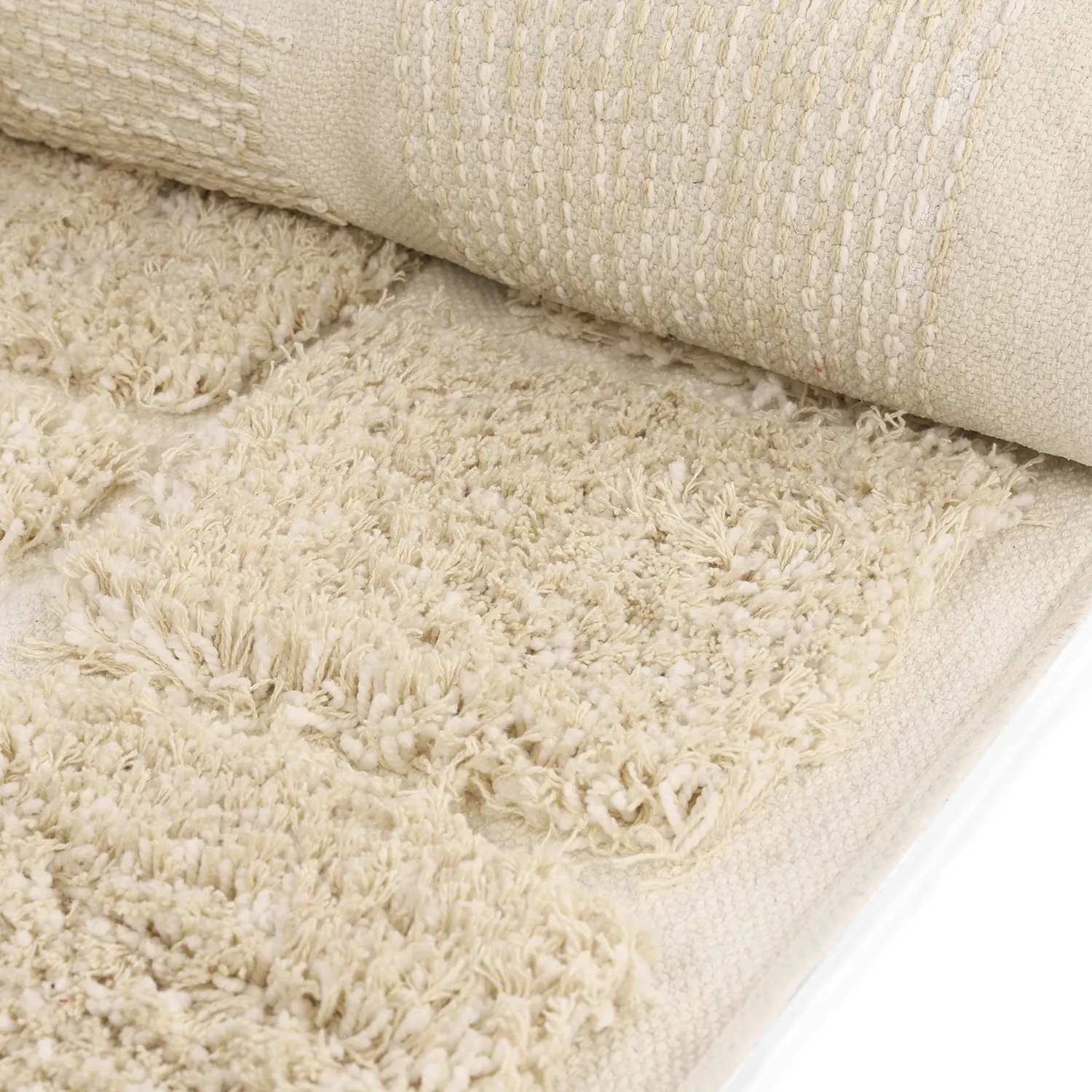Ryijymatot - Otranto Natural Cotton Shaggy (luonnonvalkoinen)