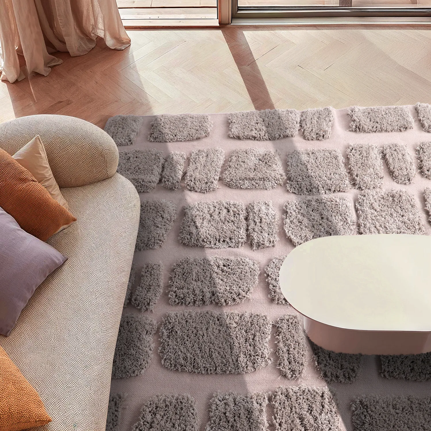 Ryijymatot - Otranto Natural Cotton Shaggy (taupe)