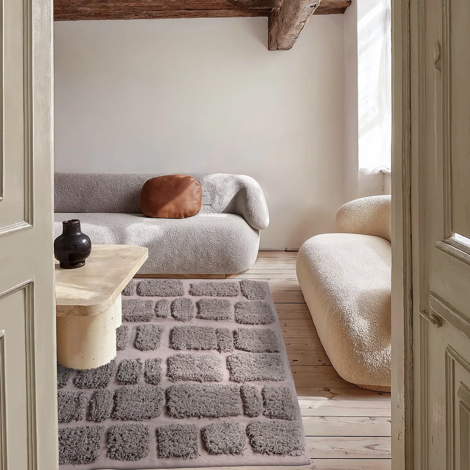 Ryijymatot - Otranto Natural Cotton Shaggy (taupe)