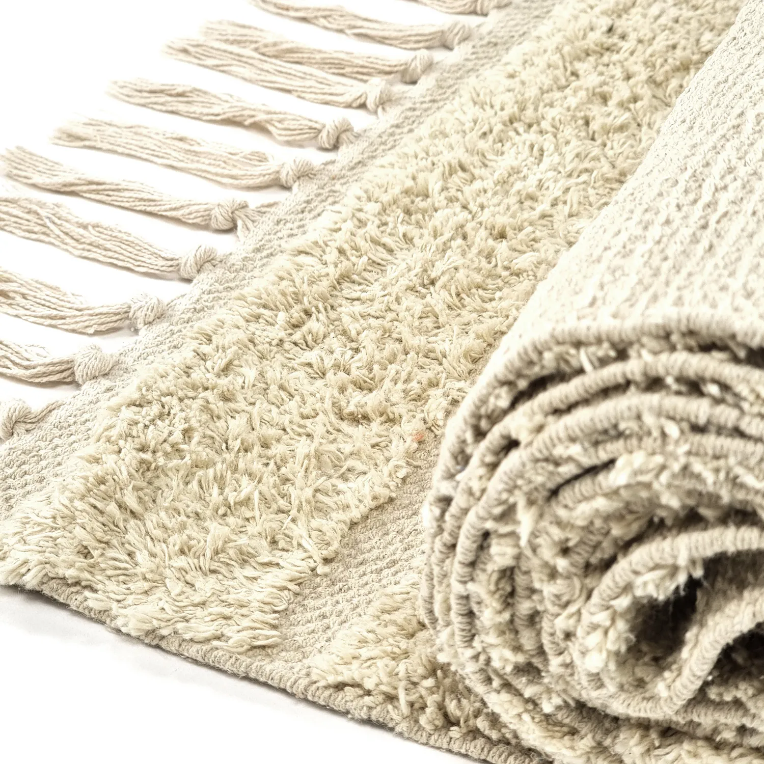 Ryijymatot - Rani Natural Cotton Shaggy (beige)