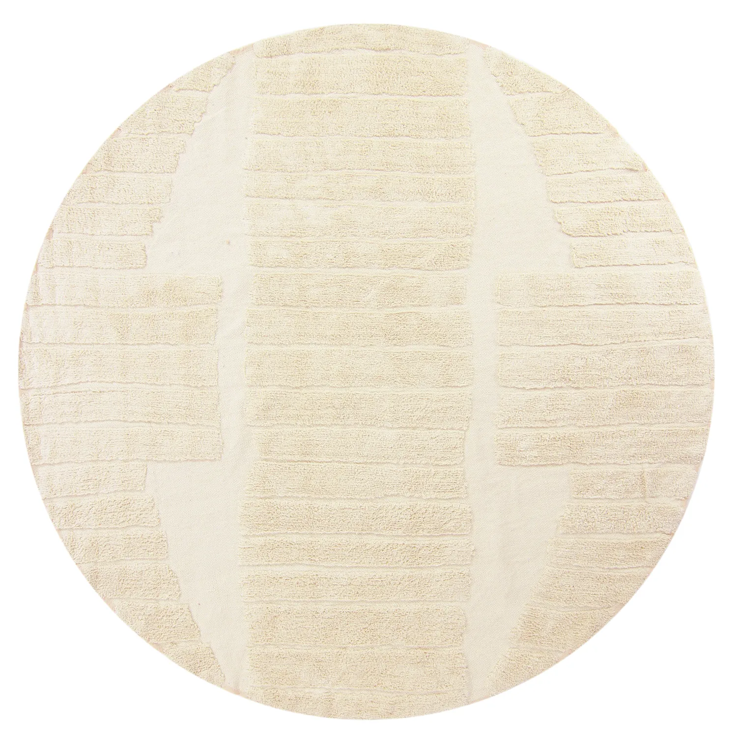 Pyöreät matot - Rani Natural Cotton Shaggy (beige)