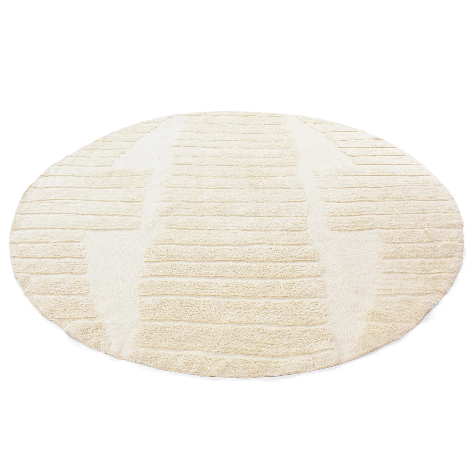 Pyöreät matot - Rani Natural Cotton Shaggy (beige)
