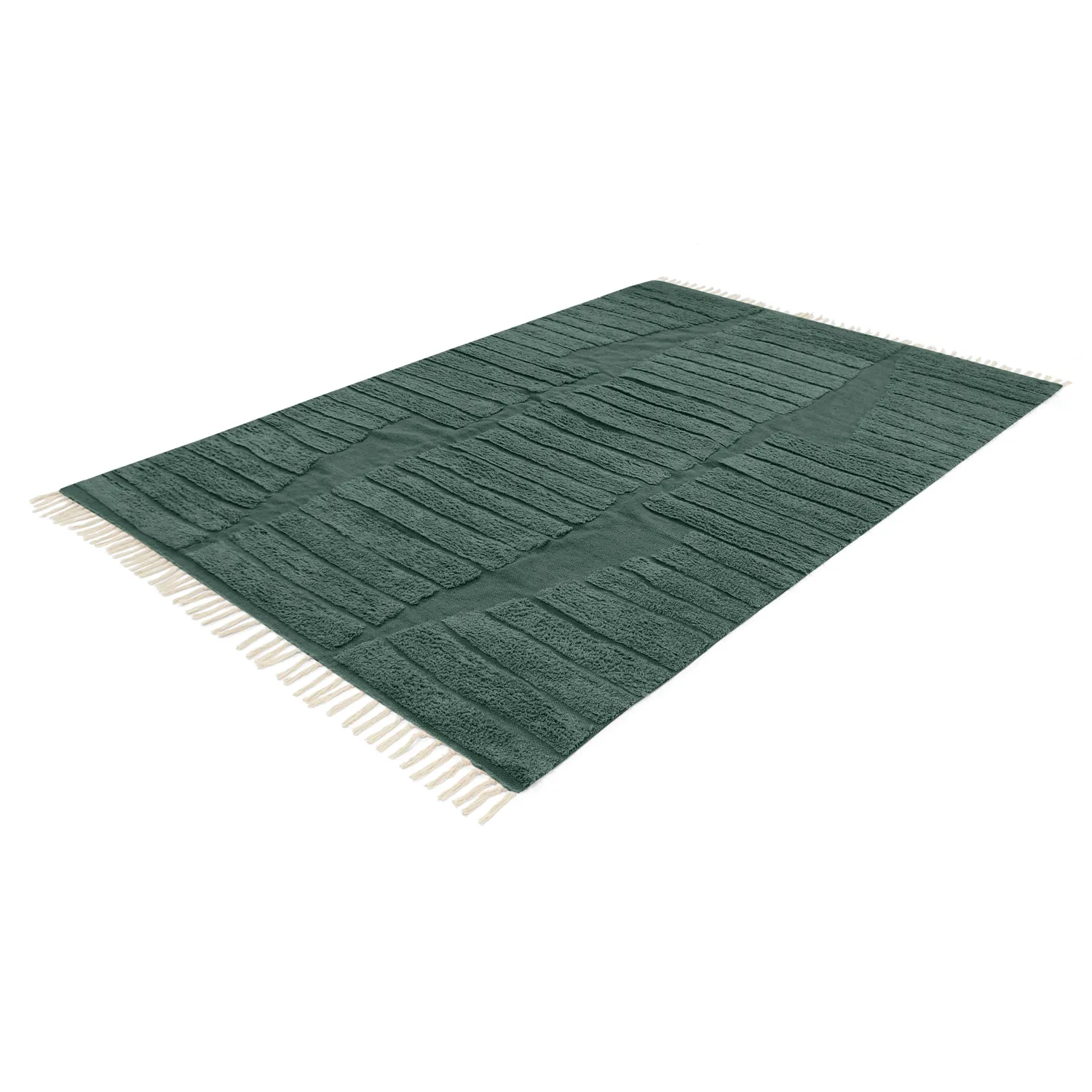 Ryijymatot - Rani Natural Cotton Shaggy (vihreä)