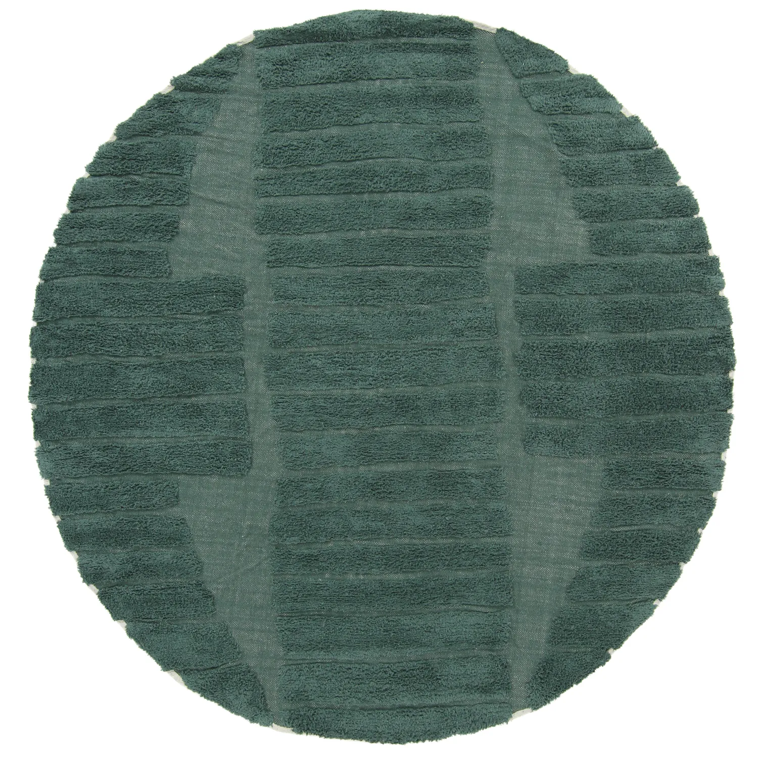 Pyöreät matot - Rani Natural Cotton Shaggy (vihreä)