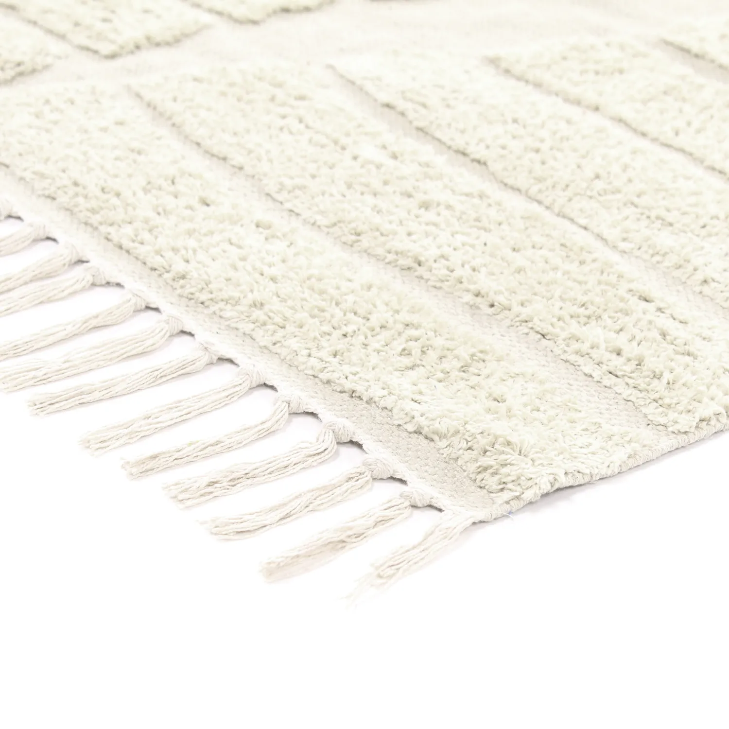 Ryijymatot - Rani Natural Cotton Shaggy (luonnonvalkoinen)