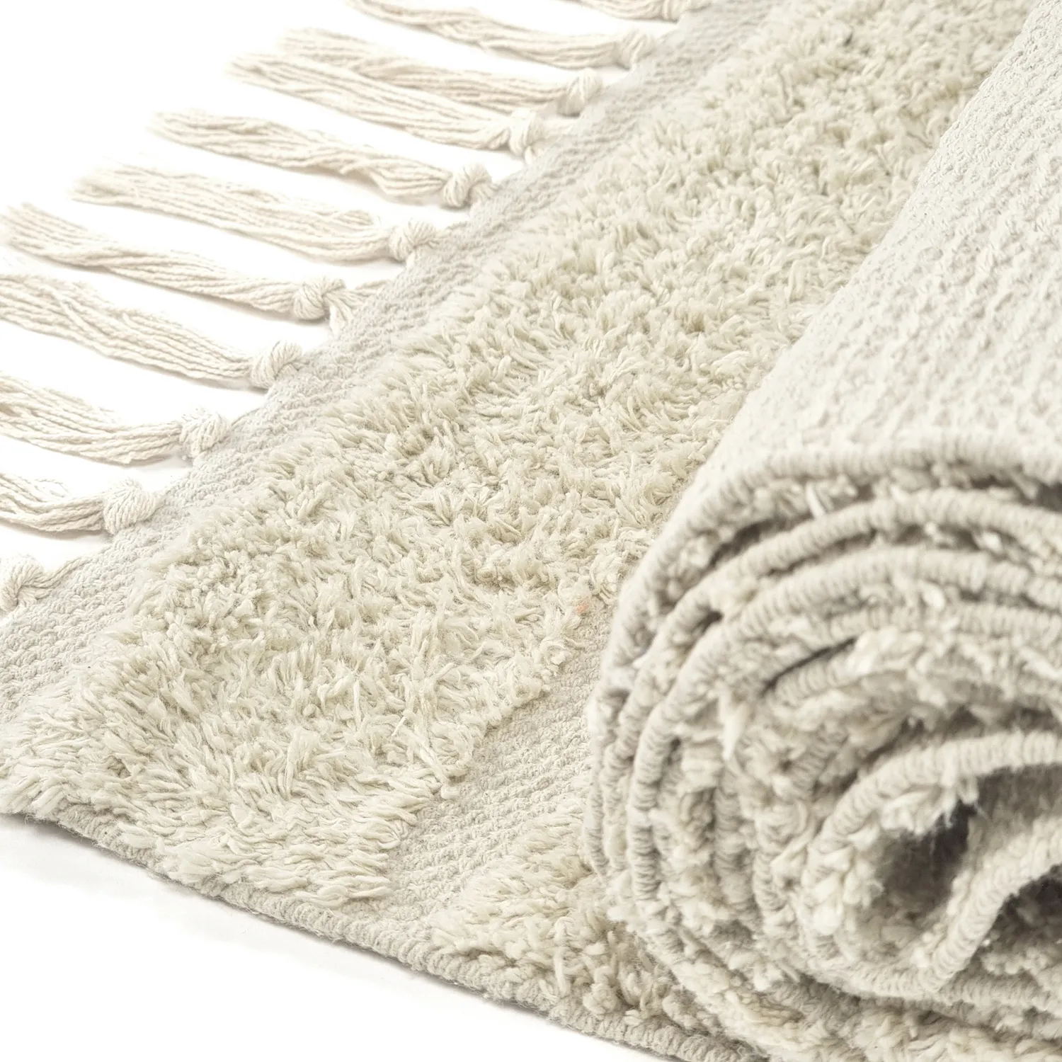 Ryijymatot - Rani Natural Cotton Shaggy (luonnonvalkoinen)