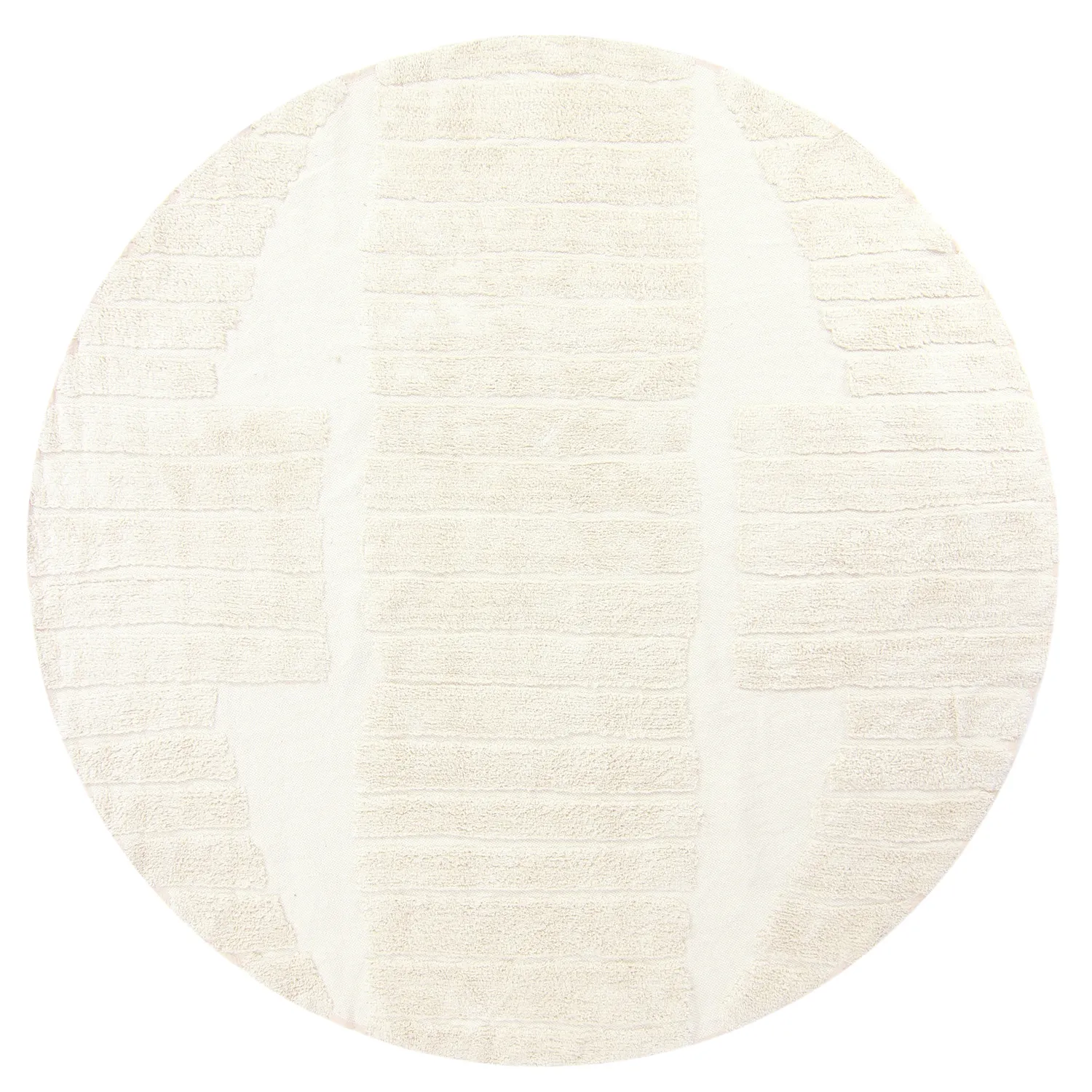 Pyöreät matot - Rani Natural Cotton Shaggy (luonnonvalkoinen)