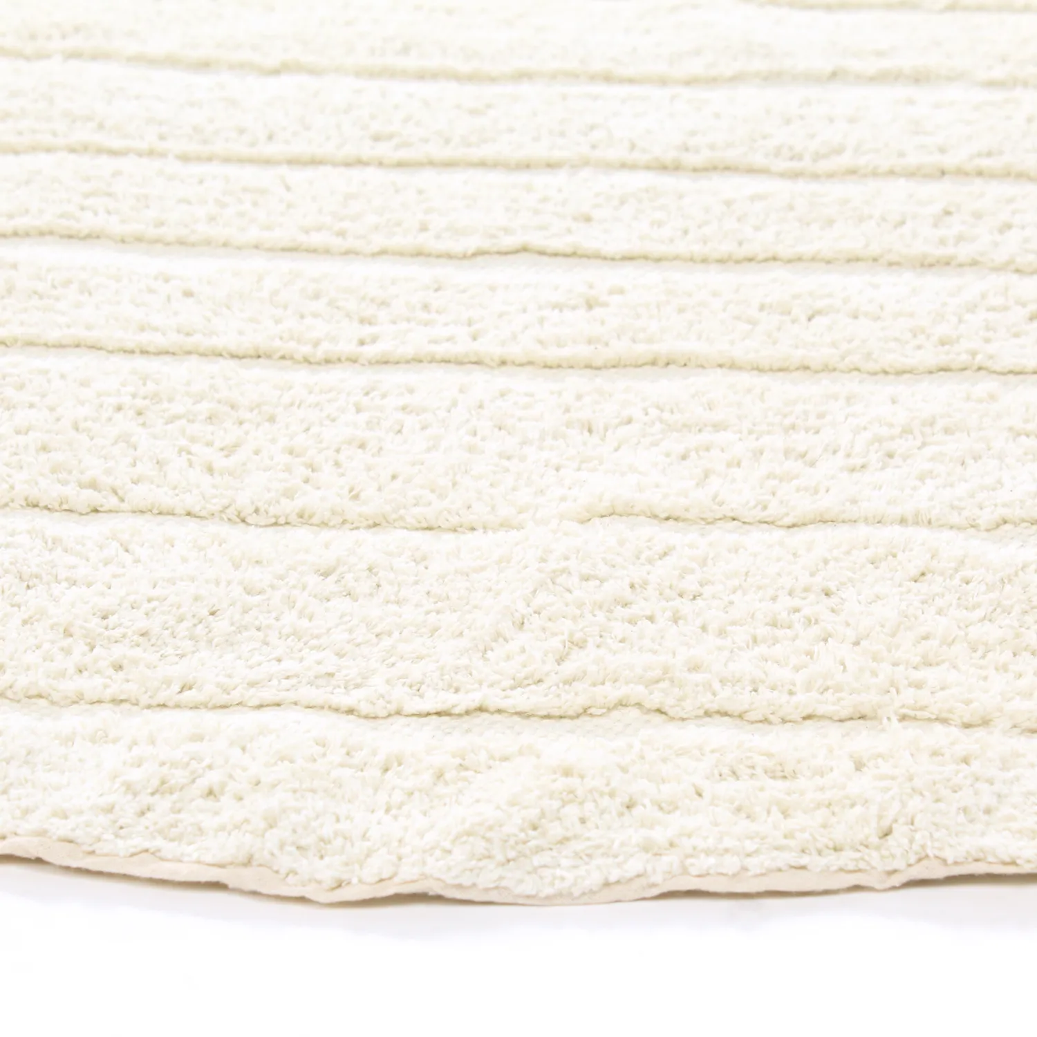 Pyöreät matot - Rani Natural Cotton Shaggy (luonnonvalkoinen)